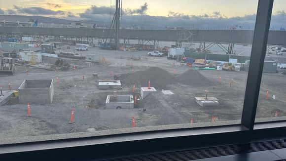 I believe this is some early foundation work for the expansion, inside the temporary connector