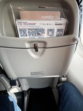 Seat 2F; standard European fit