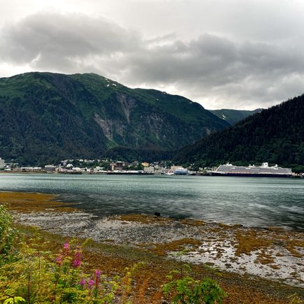 Downtown Seward from Douglas Island.