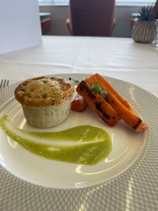 Onion Pie and carrots