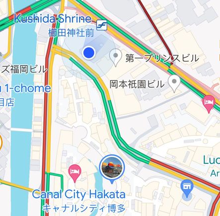 Location of the coin laundry in relation to the hotel