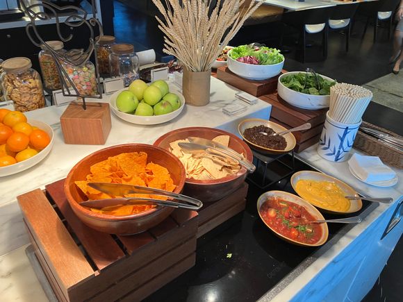 Club lounge evening spread 