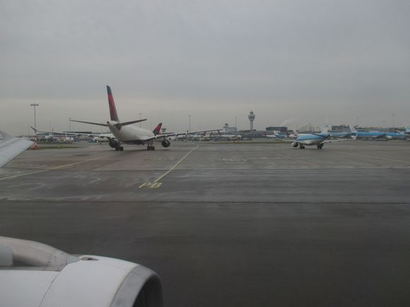 both waiting for a gate/deboarding position.