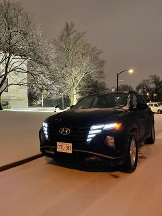 What it looks like at night with the daytime runing lights on (but headlights are not turned on)