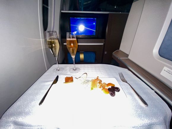 Champagne cocktails on WY With cheese plate