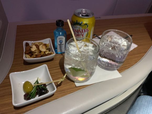 Nuts, Olives, G&T, Water