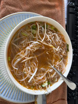 I had pho for dinner as you can see I’m chopstick challenged lol 