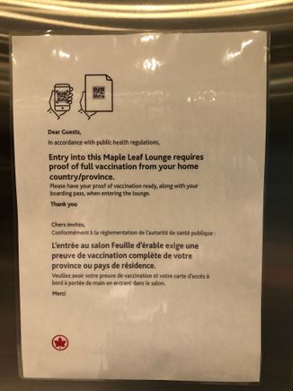 LHR Terminal 2B - Air Canada Maple Leaf Lounge. Proof of full vaccination from your home country/province is required.