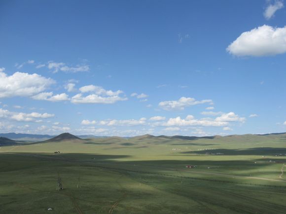 The view of the steppes from the top of the Genghis Khan statue