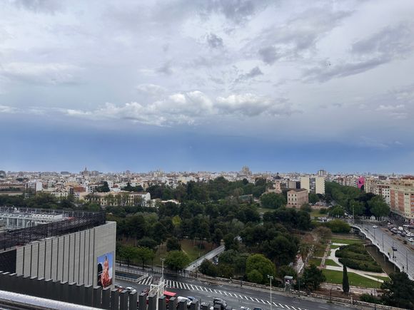 City and park view