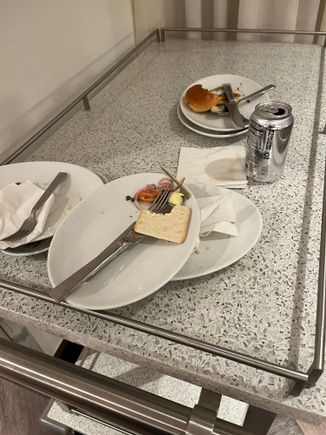 The lounge attendant was nowhere to be found, over a period of 20+ minutes. 