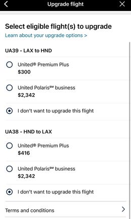 I’m sitting in E+ fare code G for this trip.  Both PP upgrades seem like a good deal but I was thinking of doing PP to HND and then Polaris back since it is a night flight.  The only caveat being this flight is on Thanksgiving day so maybe it will be half empty?  Is it possible Polaris upgrade will drop below 2k or is this a good deal.  
