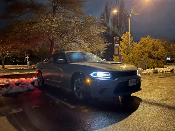 At night 