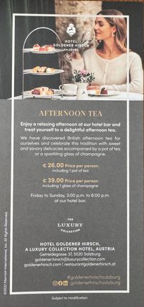 Afternoon tea information