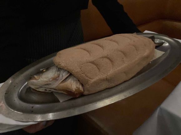 Salt-crusted Branzino
