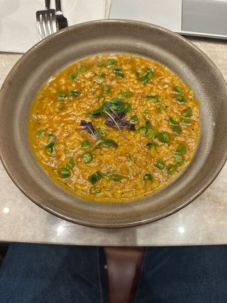 Risotto. Salty and not very filling. Would not order again.  