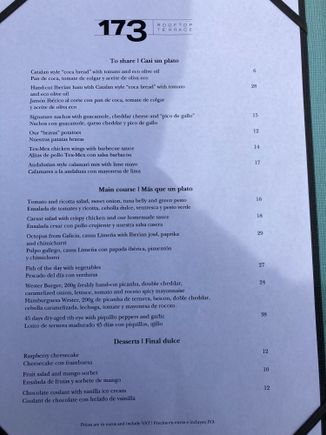 Lunch menu