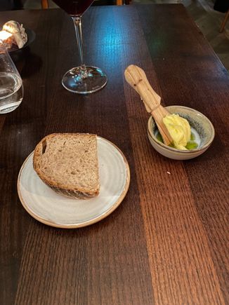 Sourdough bread with butter/whey. Nothing to be wowed about.