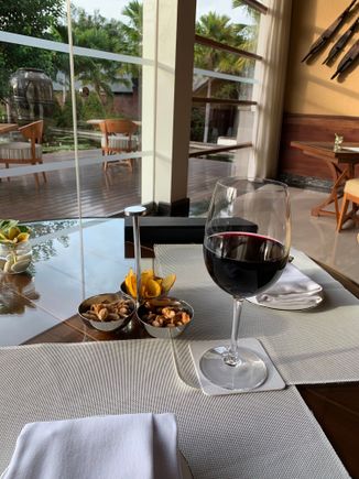 Villa Happy Hour -- Same bad wine as the Executive Lounge, however. 