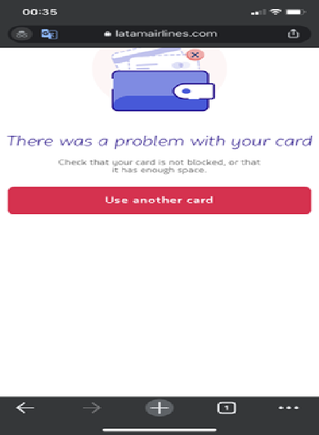it's not my card!!! UGH LATAM!!! 