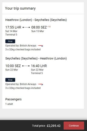 LHR - SEZ in First for £2,296
