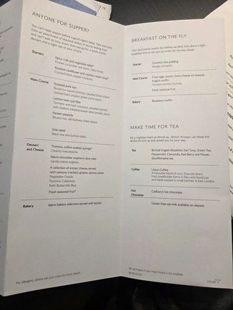 The menu