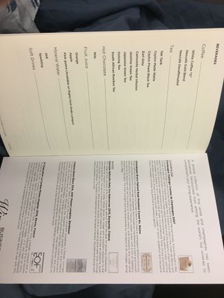 MH Business Suite Beverage List KUL-NRT/NRT-KUL