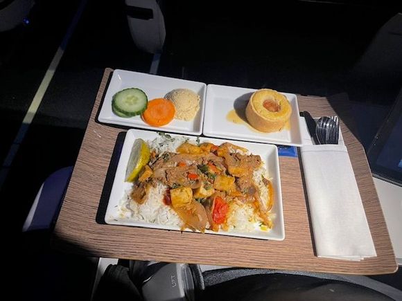 AS Flt. 617 SEA-ANC Jan. 16, 2024

Described as Peruvian Beef. This ranks near or at the top of the worst meals I have ever been served on AS or any other airline. The rice was dry and hard, the veggies had not flavor and it was almost impossible to find the teeny, tiny pieces of what might pass for beef. I ate about 25% before giving up. The dessert was dry and the filling was hard. On a good note: the carrots and hummus were nice.

Be warned anyone thinking about ordering this meal!!!