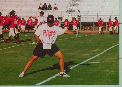 Coaching football.