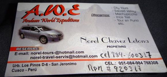 Tambo Taxi/Tour Contact