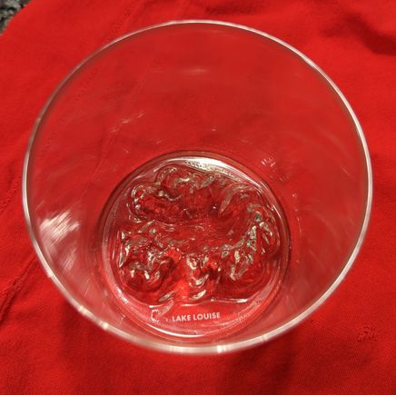 Lake Louise mountain scape glass I bought in a thrift store on my trip! (Our last Canada trip was Banff & Lake Louise :-)