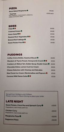 page 3 of room service menu
