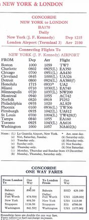 1979 timetable with price list
