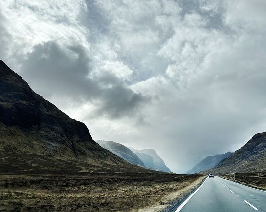 The road into Glencoe, Scotland.