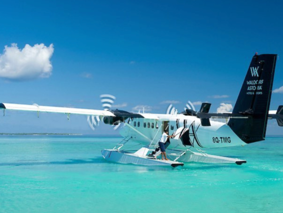 I get that the resort may have to transfer managers and stuff between island. But it's quite odd that they painted a whole seaplane to the Waldorf branding. Which means it may serve another purpose when the resort opens. hmmmmmm