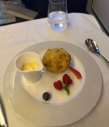 The Winter Berry Bread and Butter pudding was enjoyable. Not a showstopper but a safe dessert.