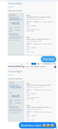 Can someone explain the mileage inflation in Bisuness class?  Who is spend 760k for one flight RT?