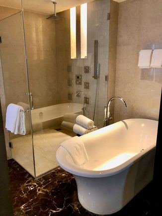 Shower  Cubicle and Roll Top Bathtub