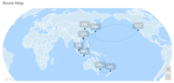 Visualization showing entered itinerary (not real route map)