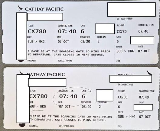boarding pass showing QF ffn
