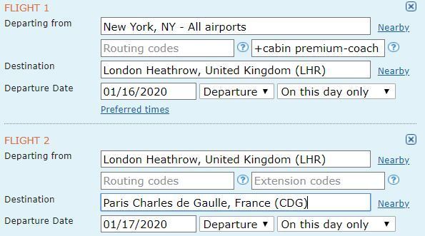 Site Allowing Booking Travel in Different Classes in Separate Flight ...