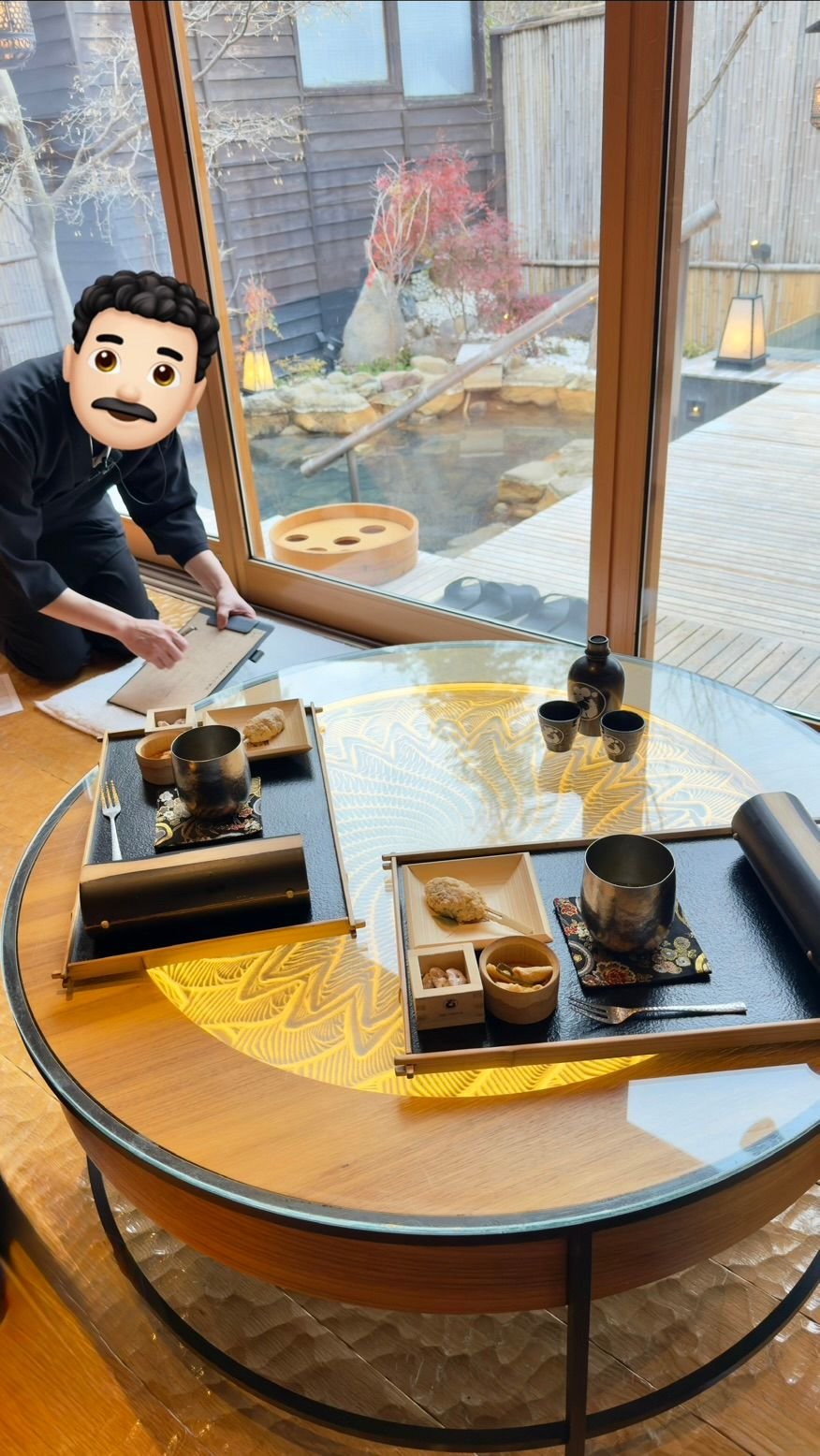 Our nakai san setting up our stay