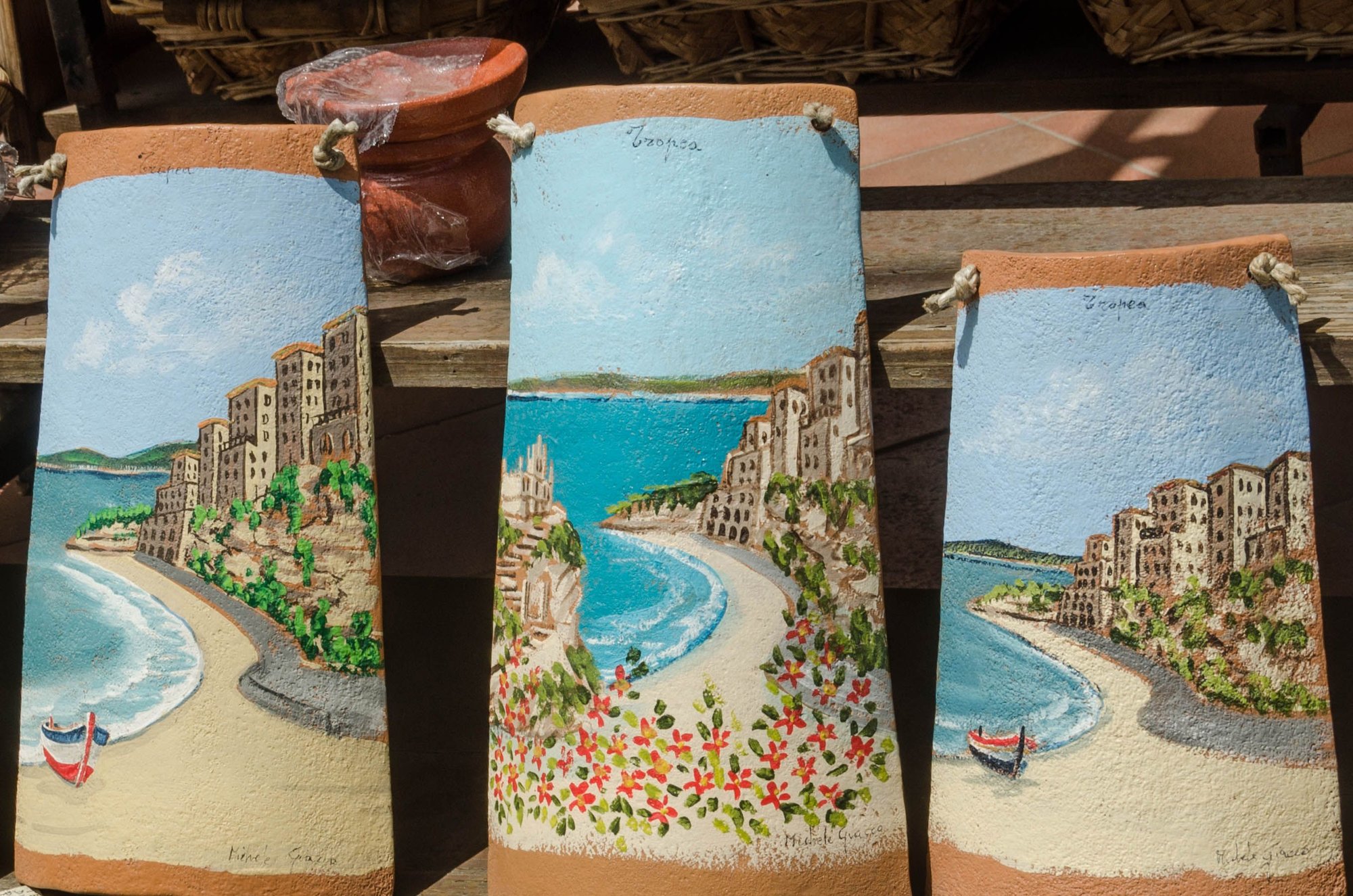 THE iconic view from the Sanctuary as shown painted on an artists tiles.