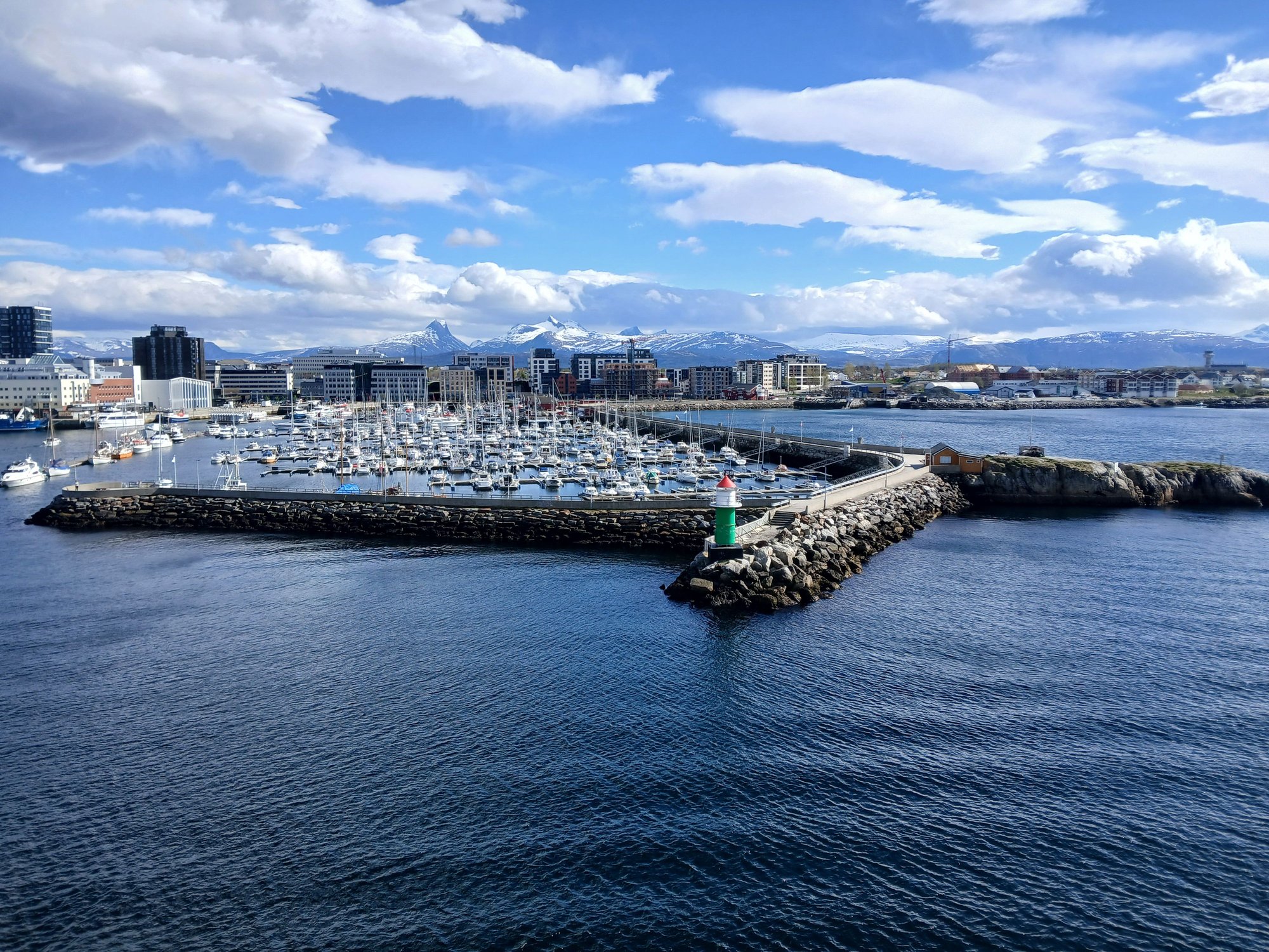 View of the pier  and lighthouse at Bodo