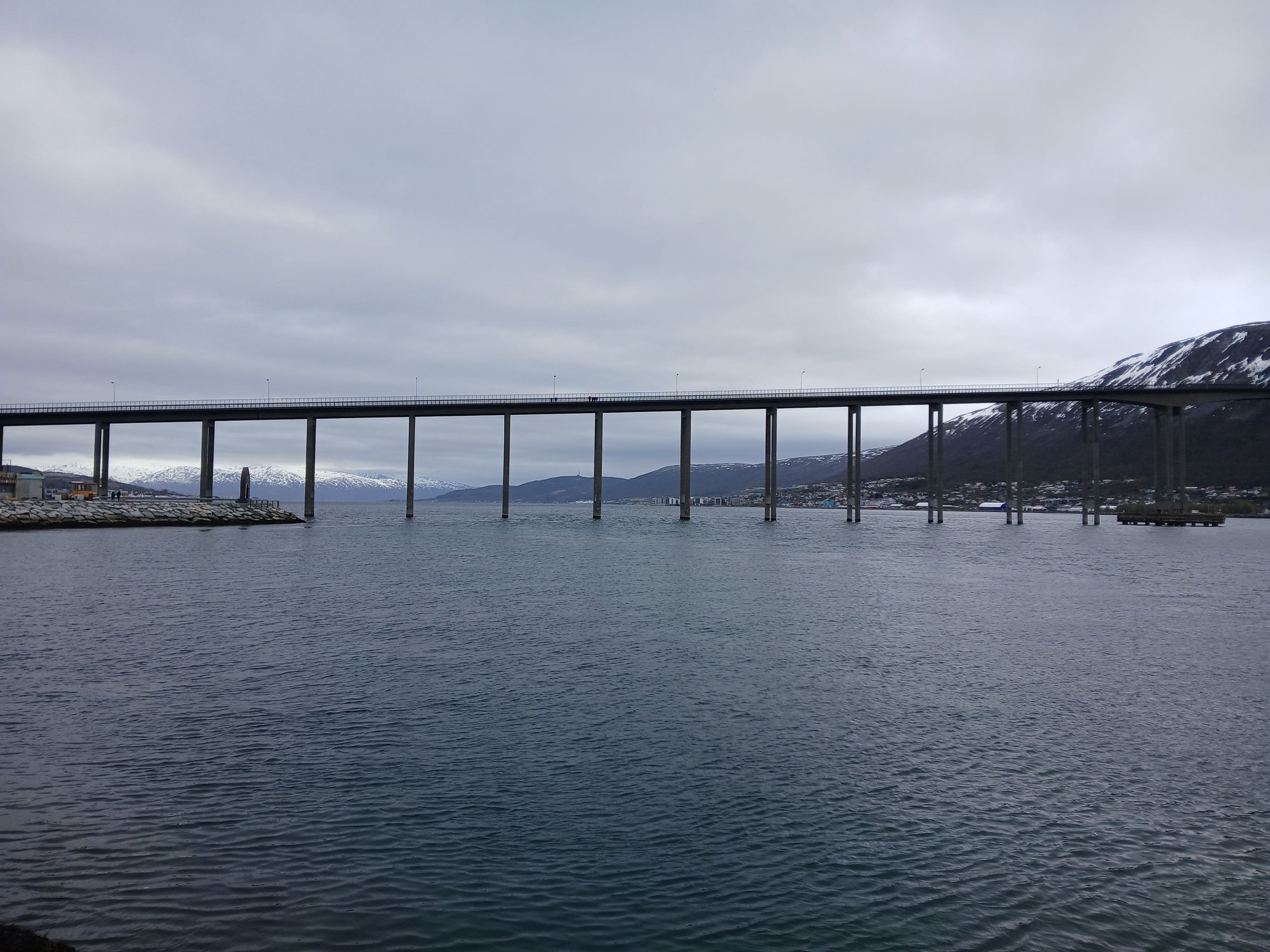 View of the Tromso bridge we crossed earlier today