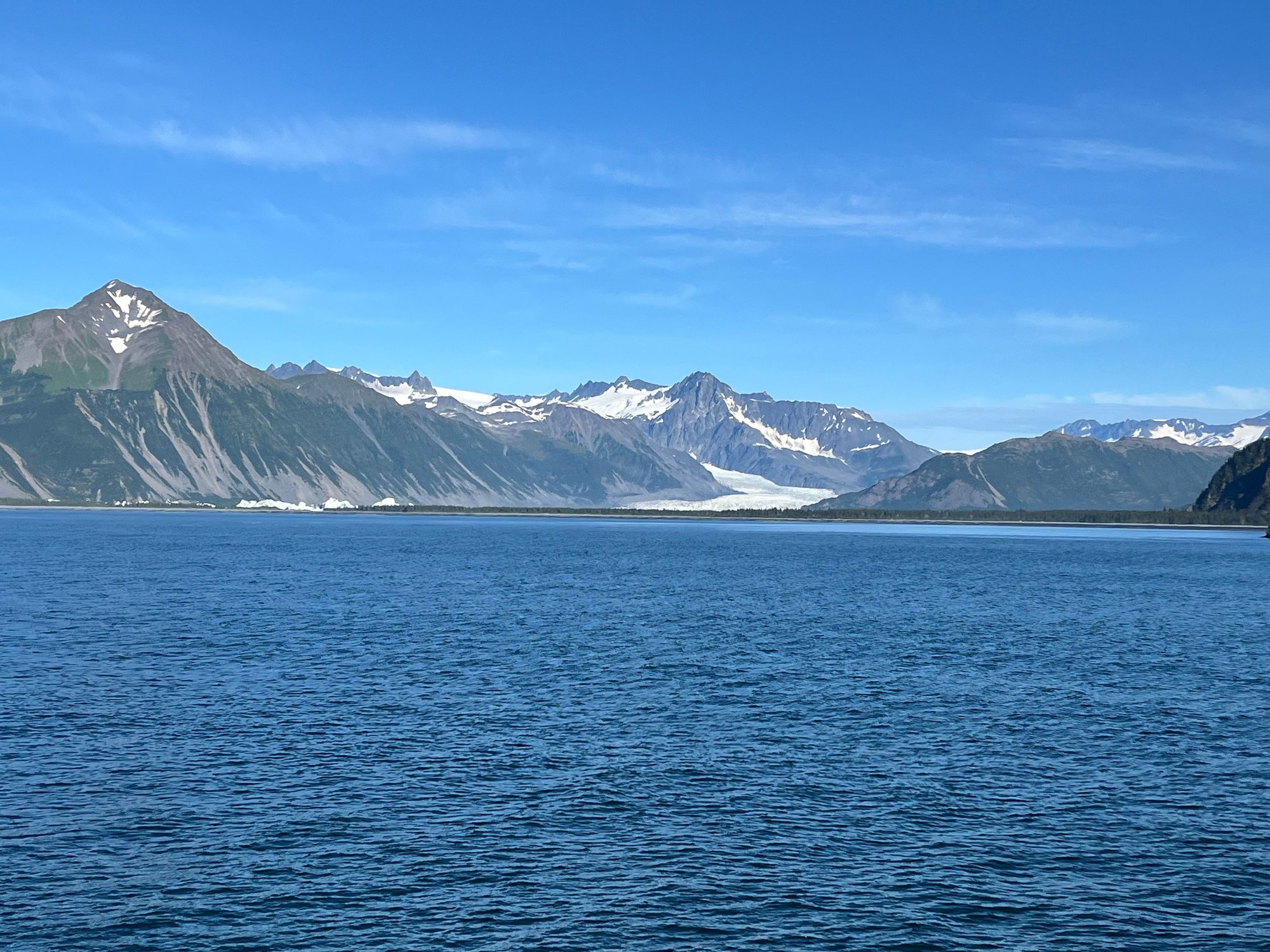 Inside Resurrection Bay - bear glacier in the distance