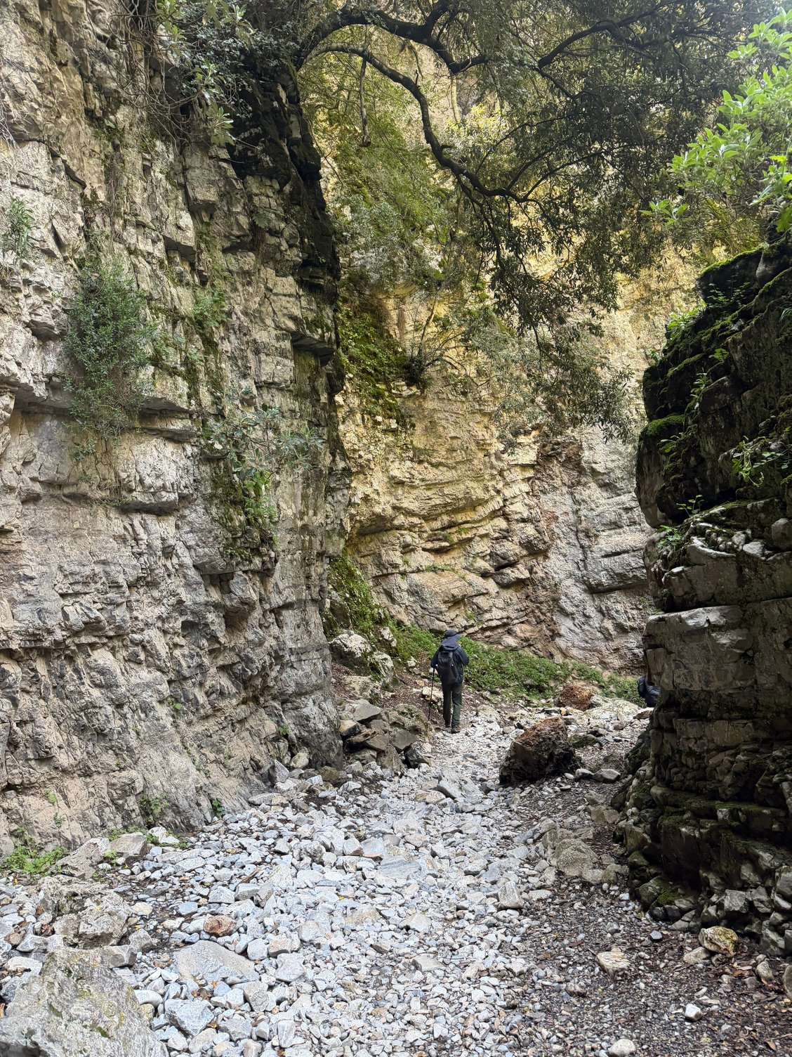 Steep walls on both sides