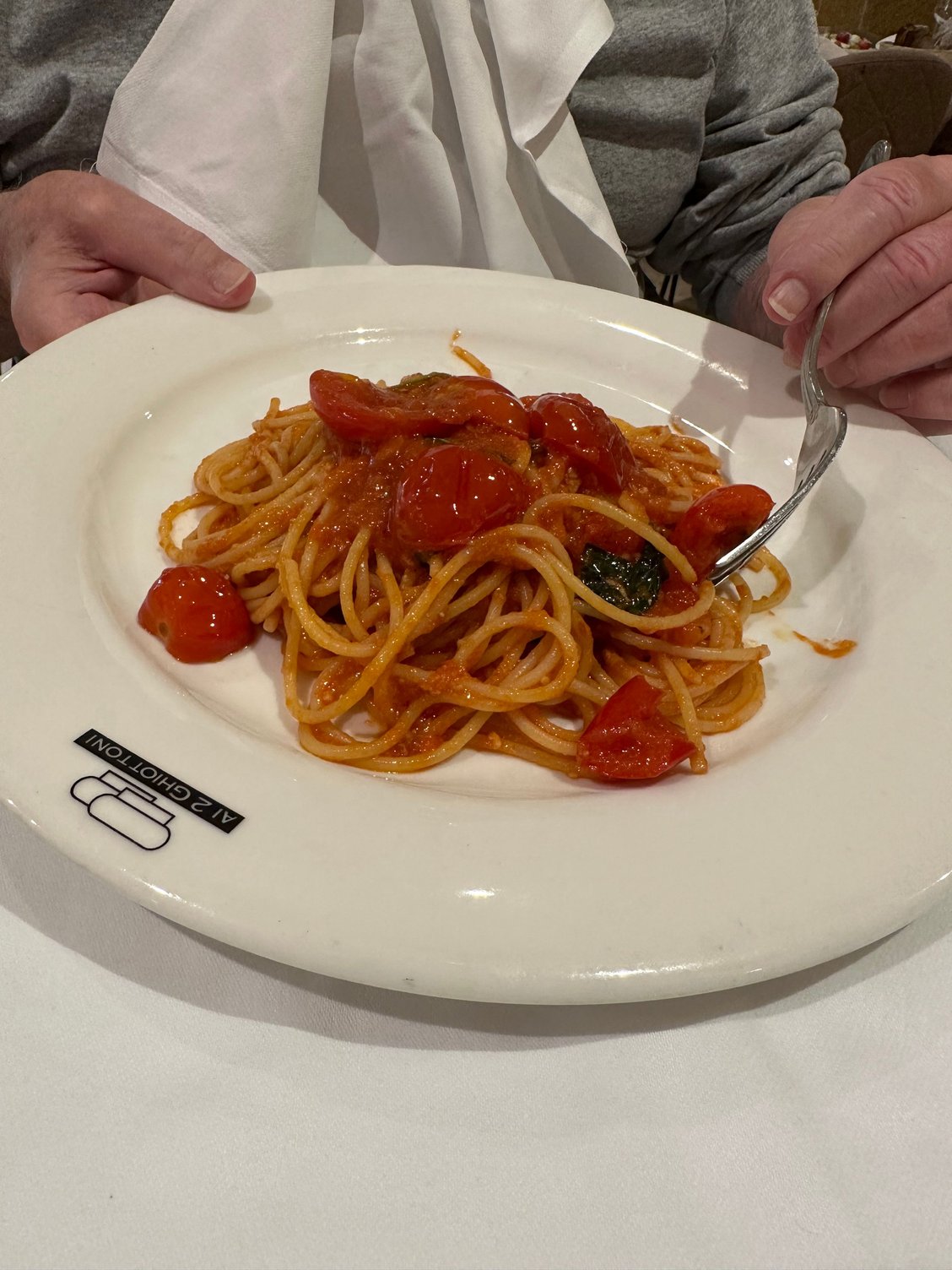 Spaghetti with fresh tomato sauce
