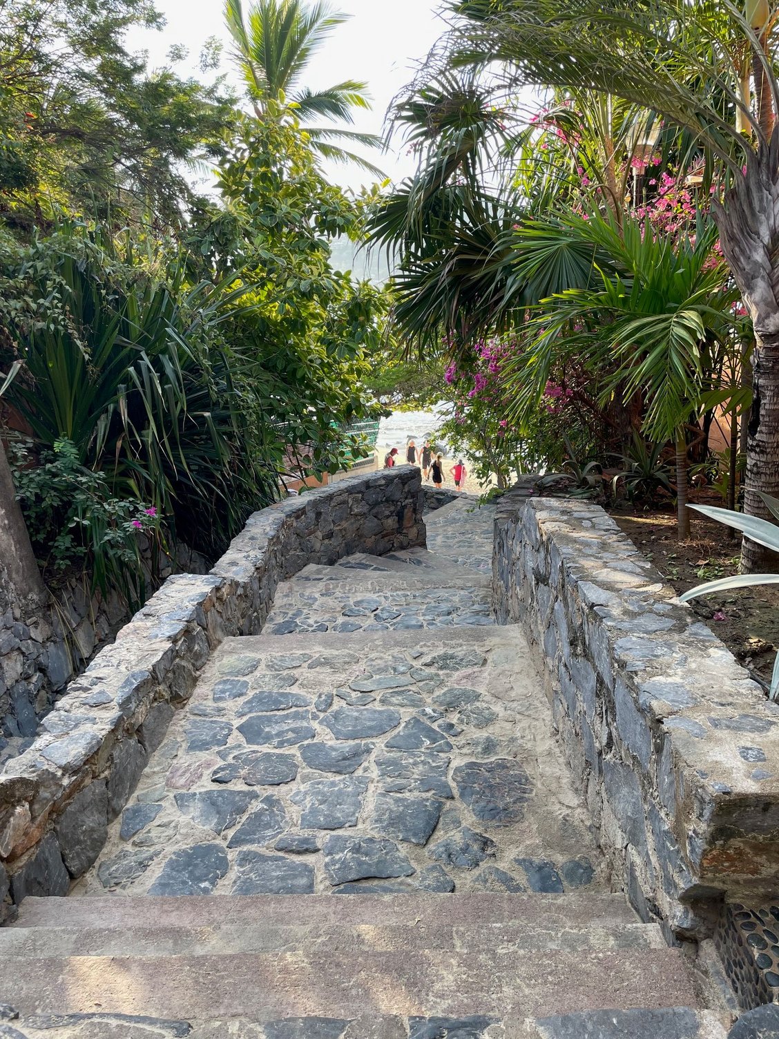 Off the main road you can take this shortcut to the beach.  It's pretty steep and lined with luxury condos.