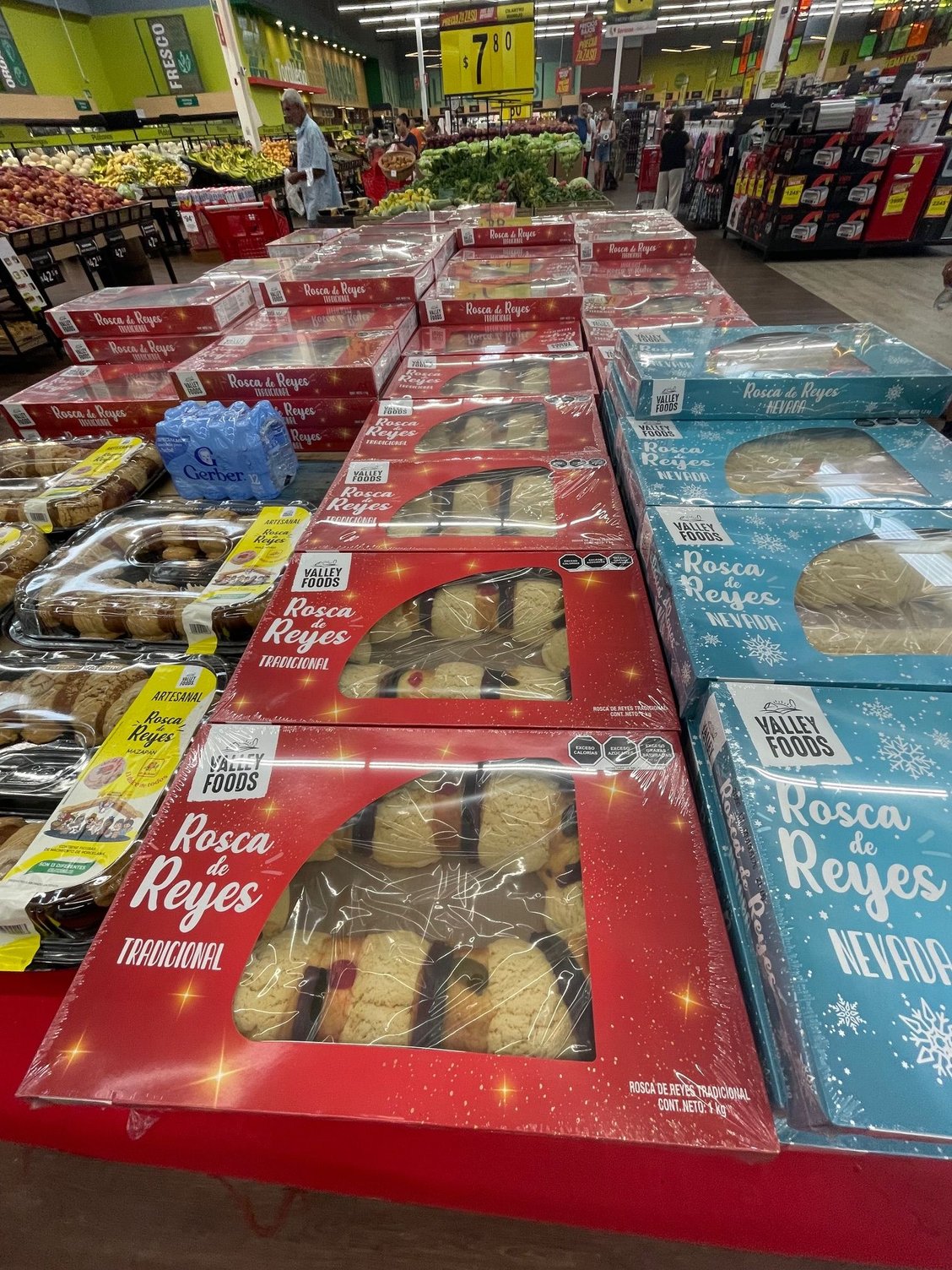 Here are stacks of them at the big Sorianna that we shop at, more on that later.  I'm not sure what happens tomorrow?  I'm guessing big mark downs.